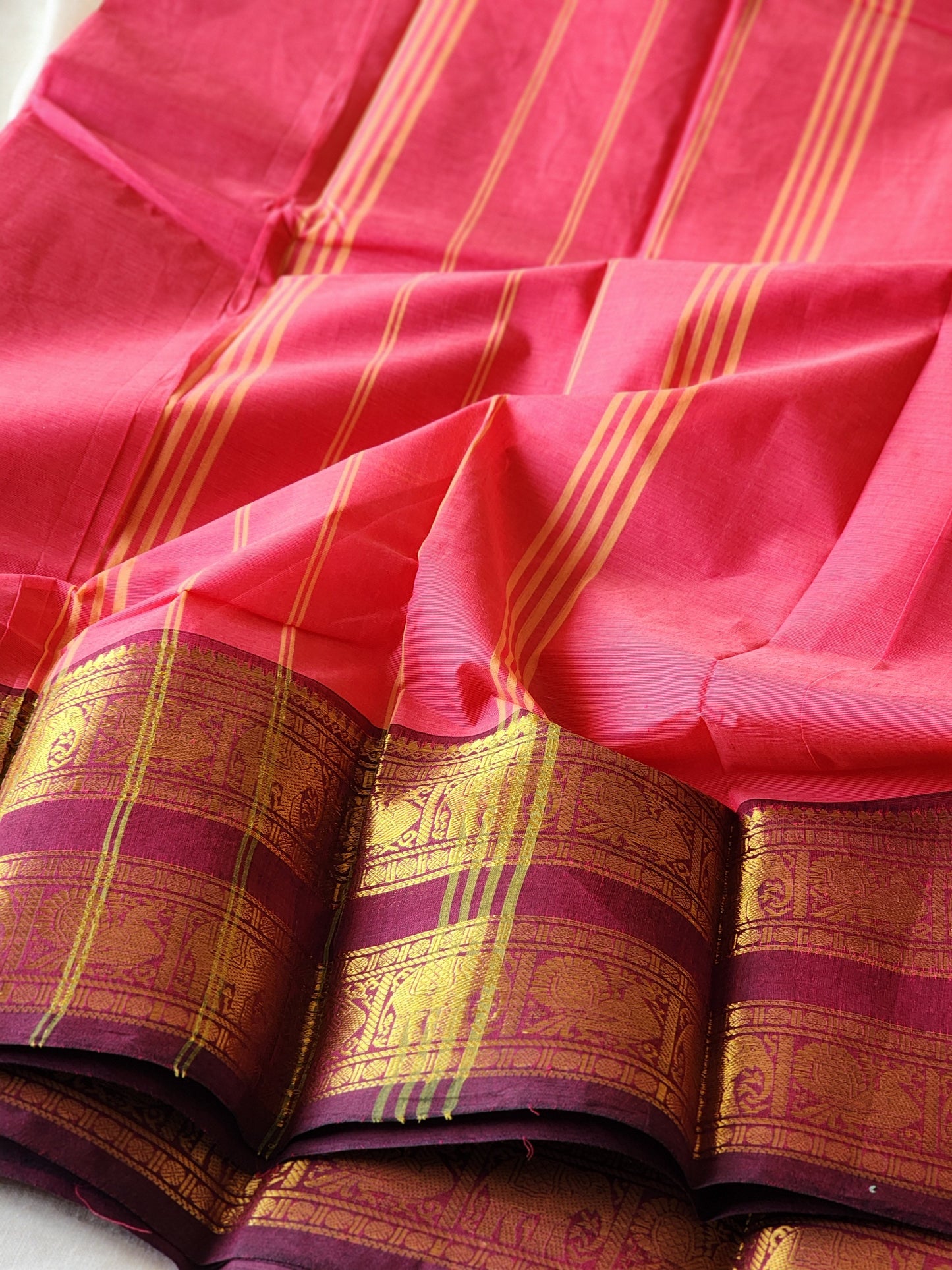 Pink chettinad cotton saree