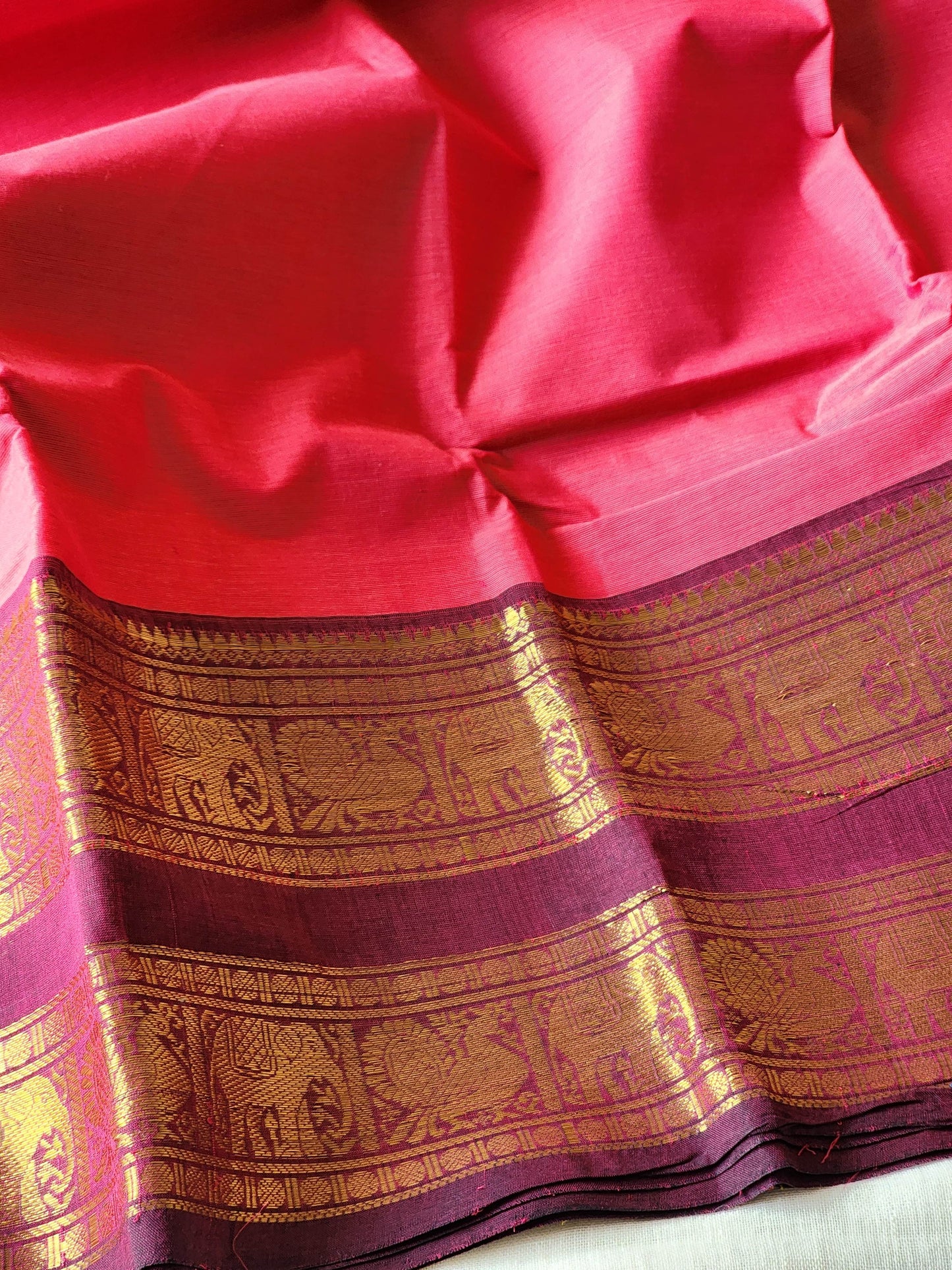 Pink chettinad cotton saree