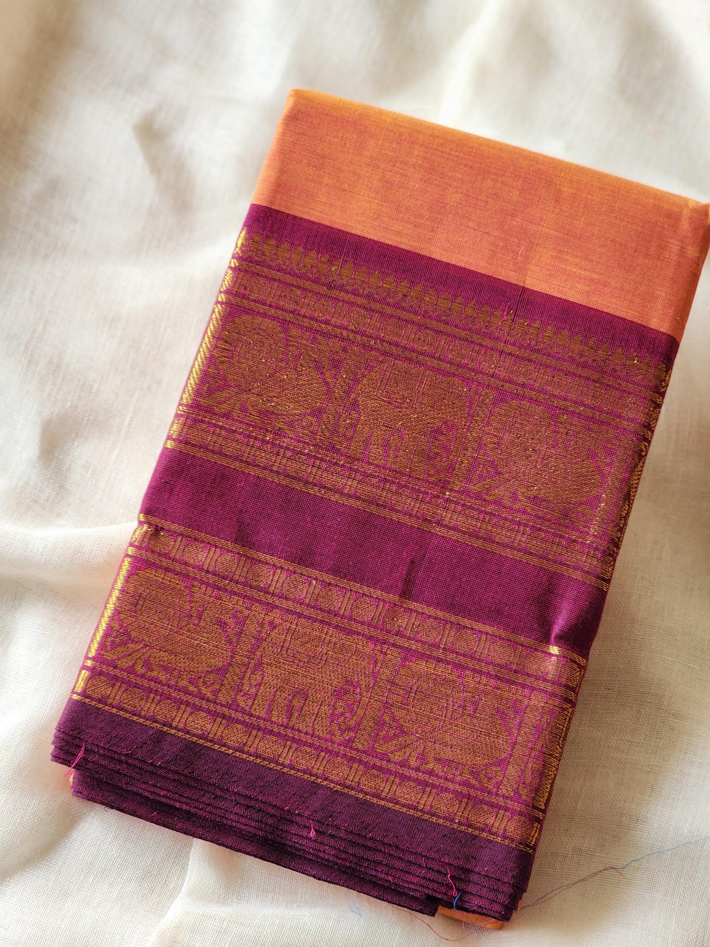 Mustard chettinad cotton saree