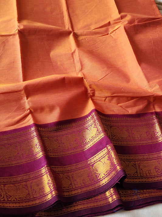 Mustard chettinad cotton saree