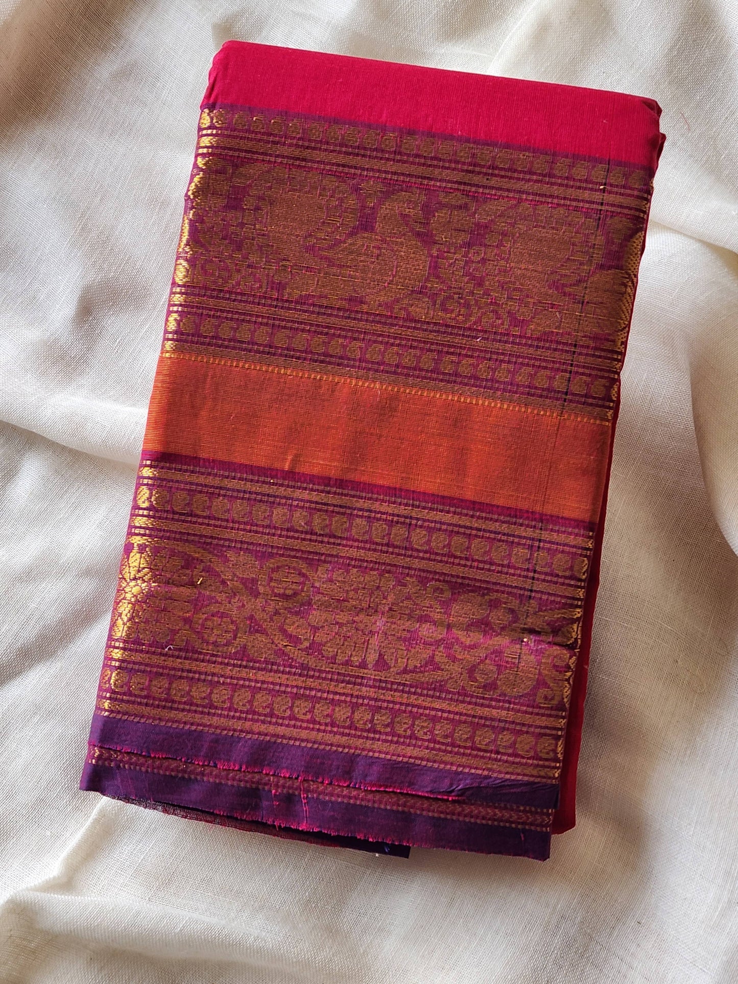 Pink chettinad cotton saree