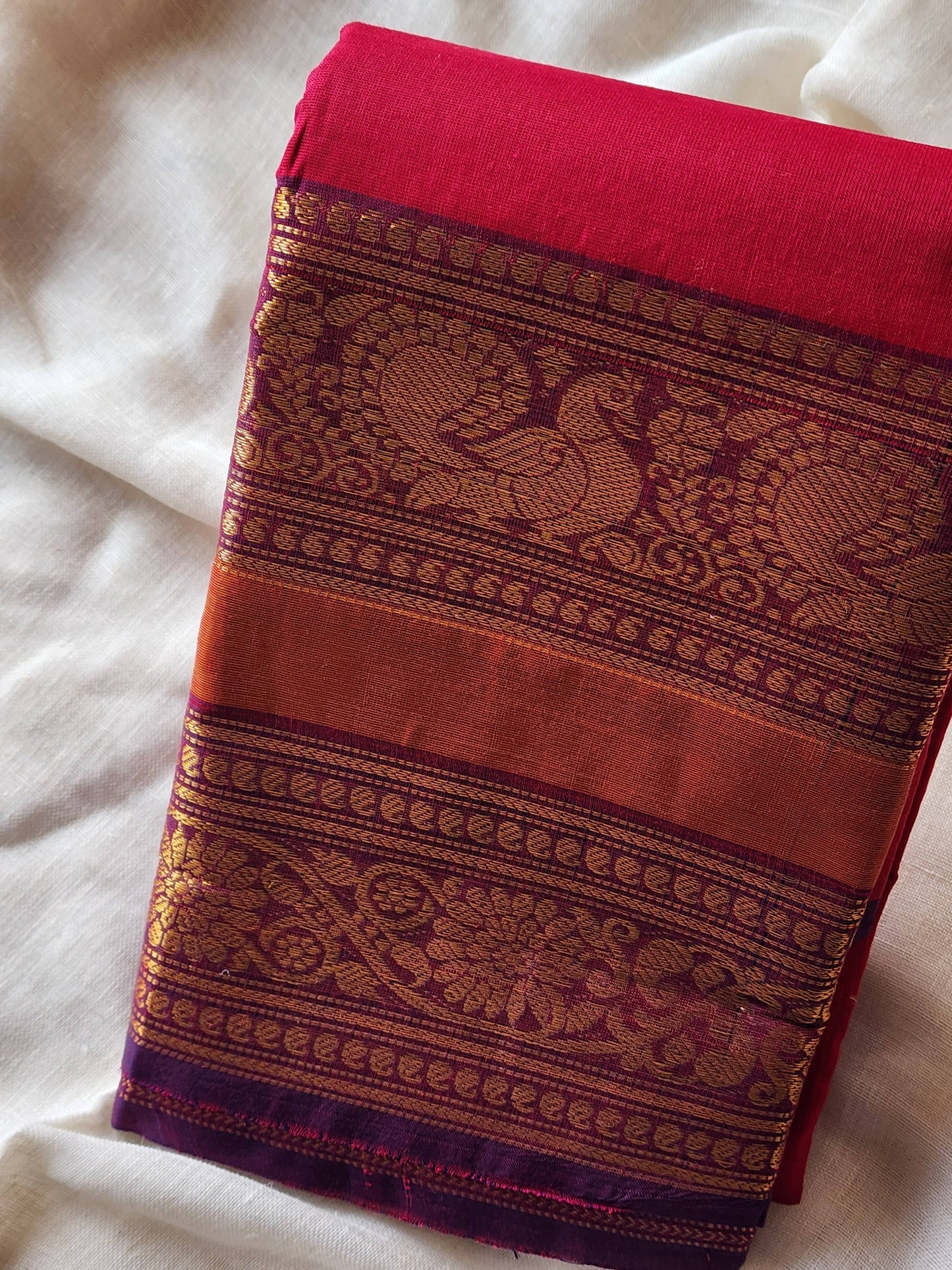 Pink chettinad cotton saree