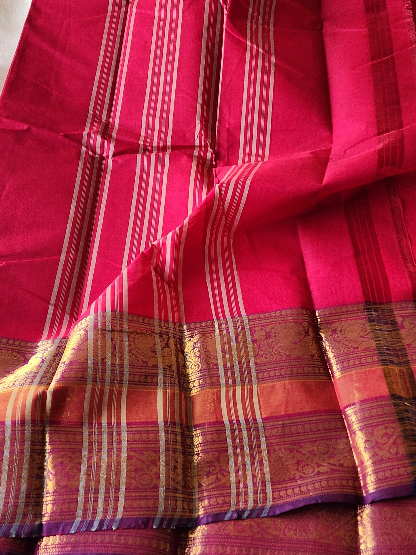 Pink chettinad cotton saree