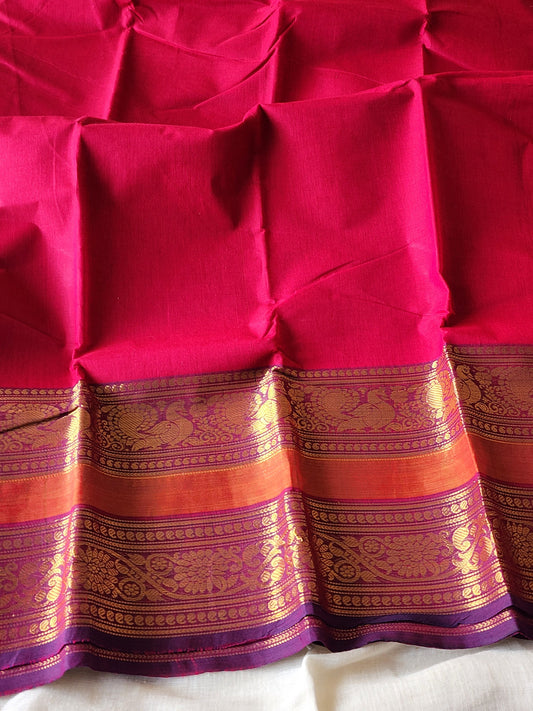 Pink chettinad cotton saree