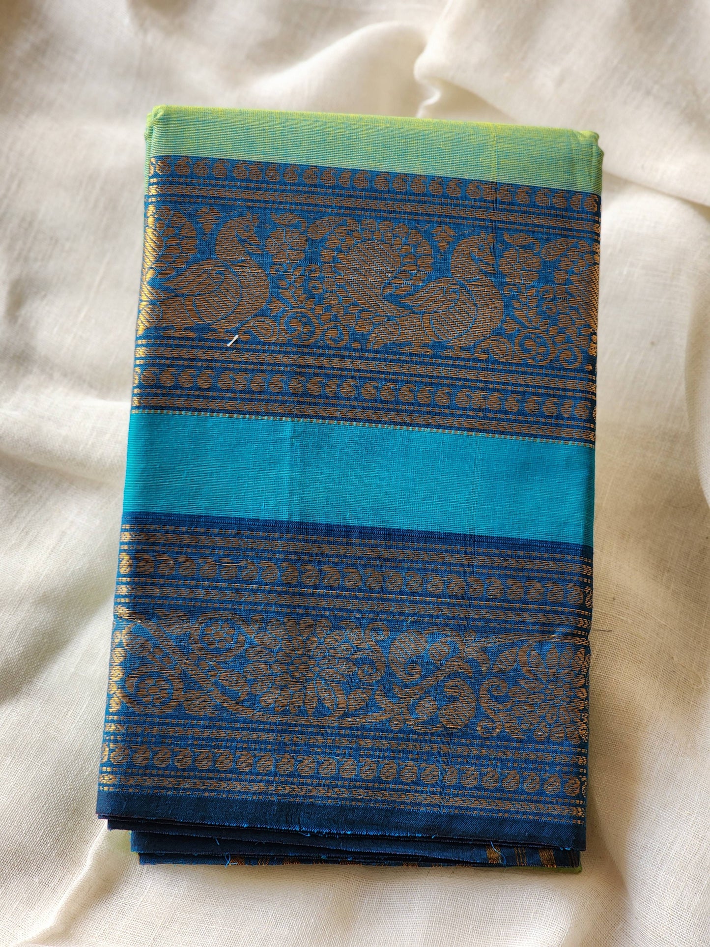 Green chettinad cotton saree