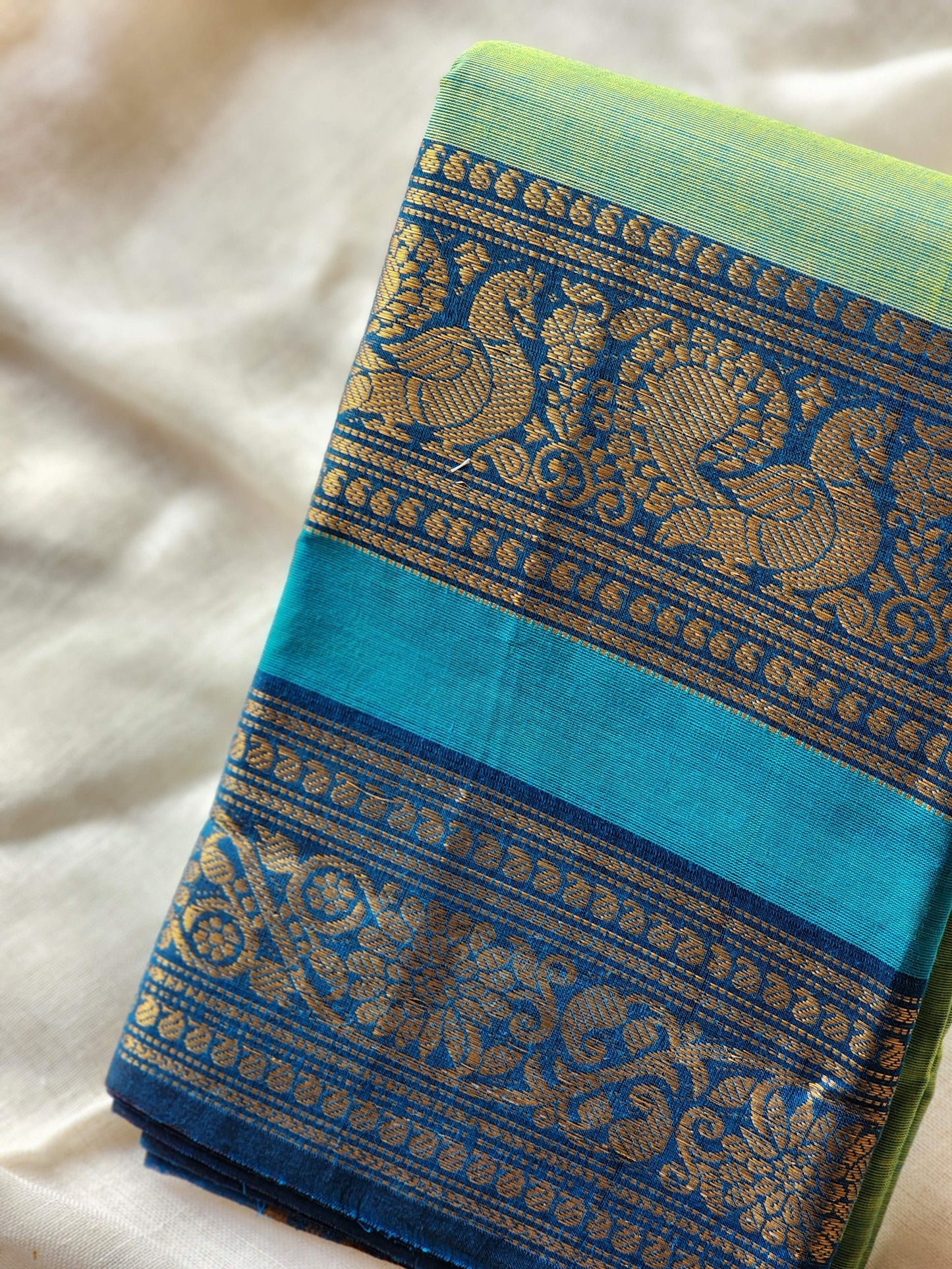 Green chettinad cotton saree