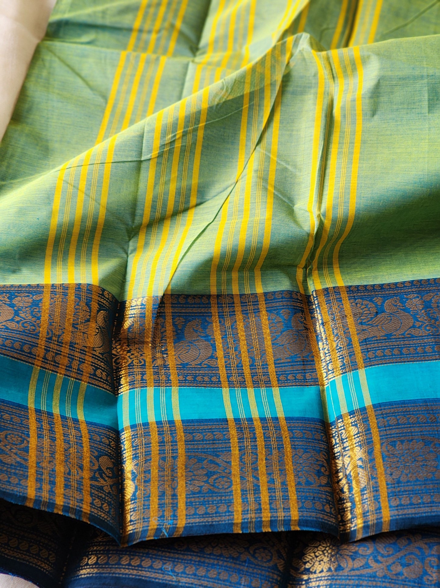 Green chettinad cotton saree