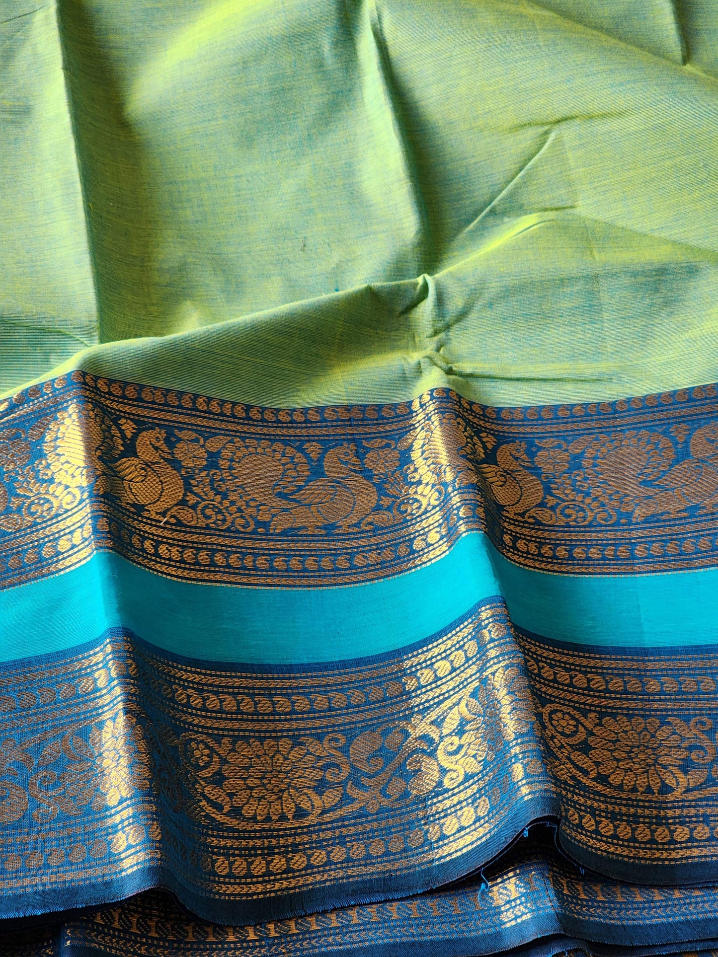 Green chettinad cotton saree
