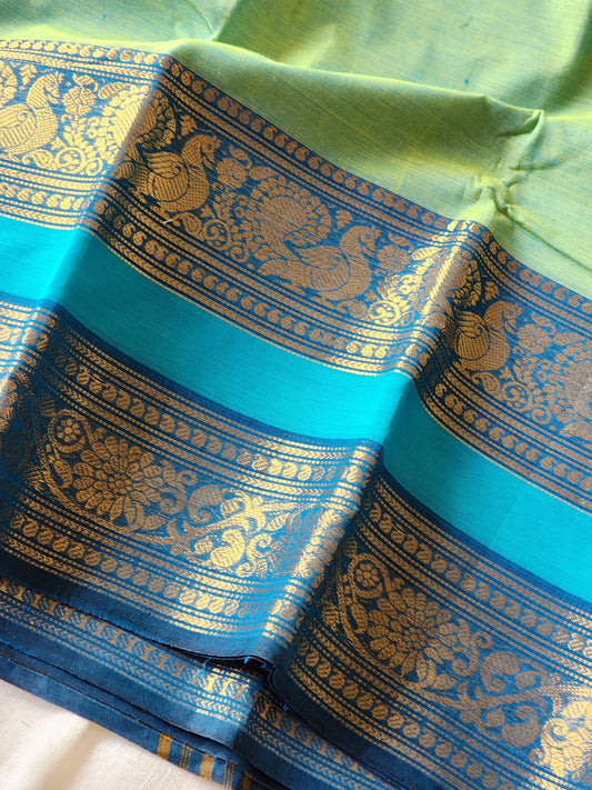 Green chettinad cotton saree