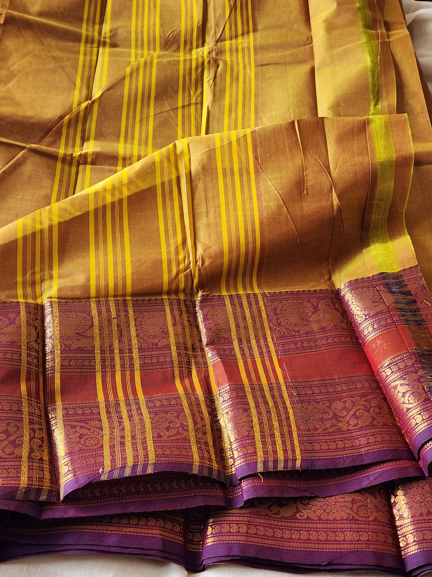 Mustard chettinad cotton saree