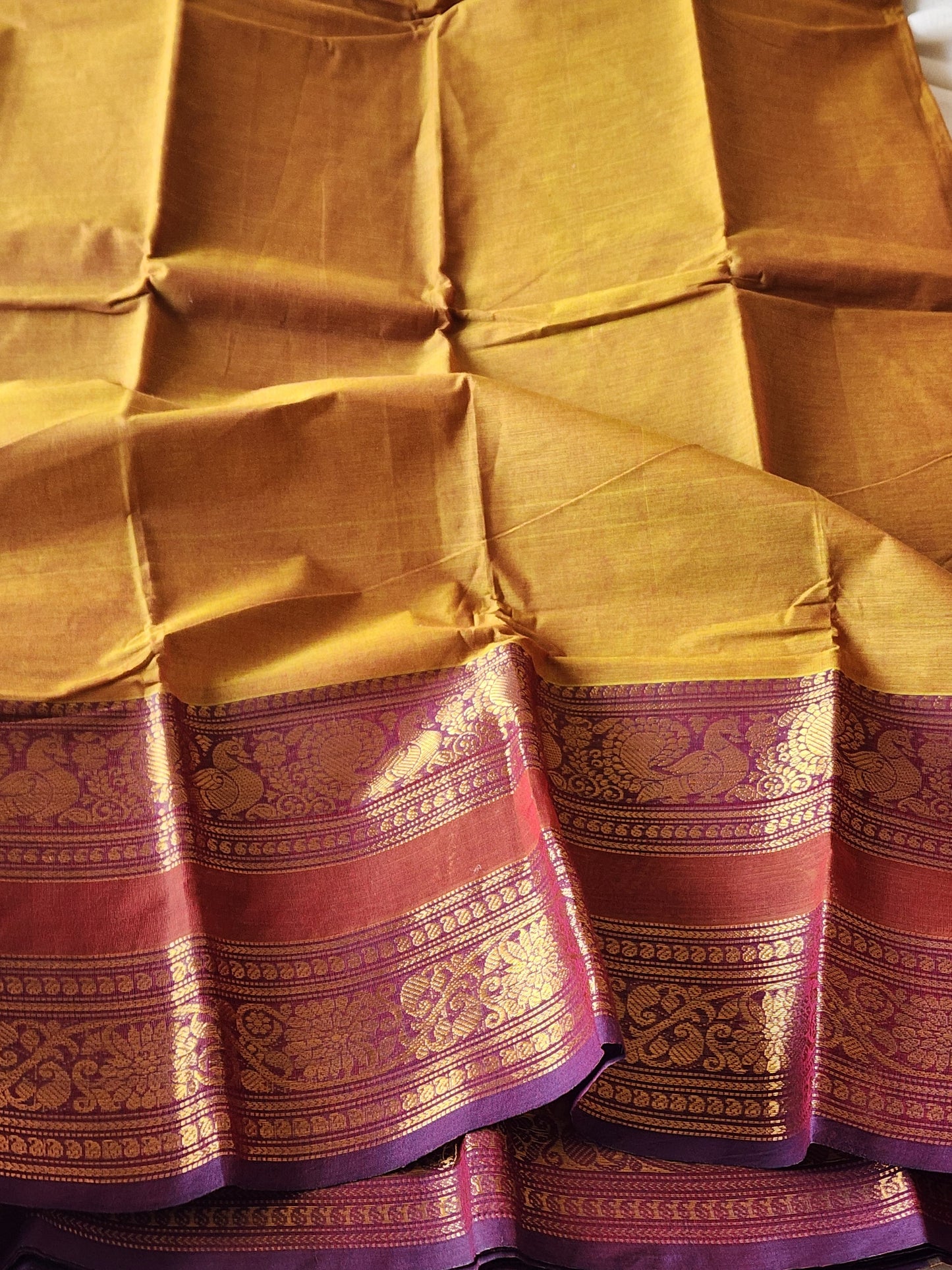 Mustard chettinad cotton saree
