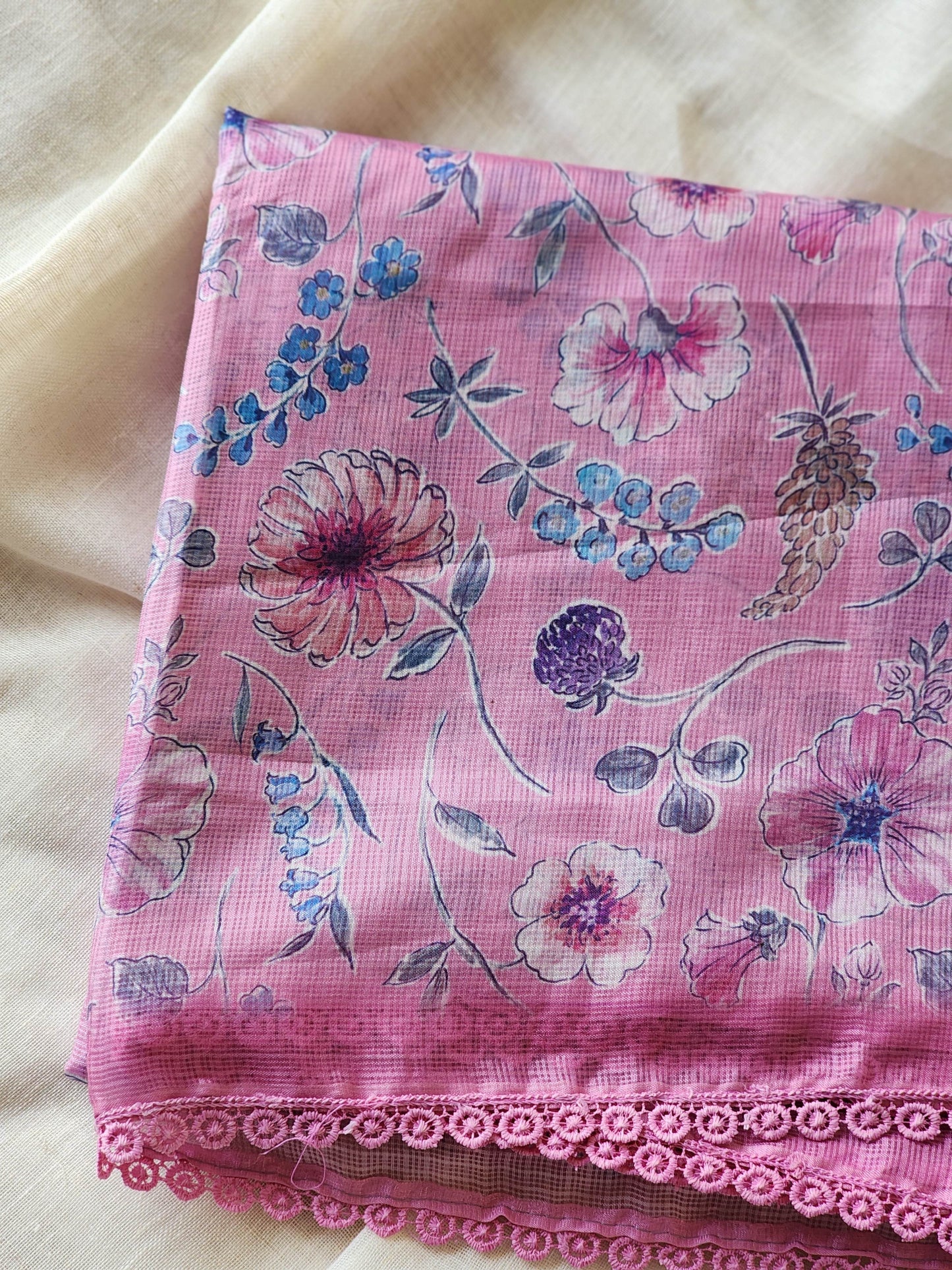 Pink Kota Silk Saree