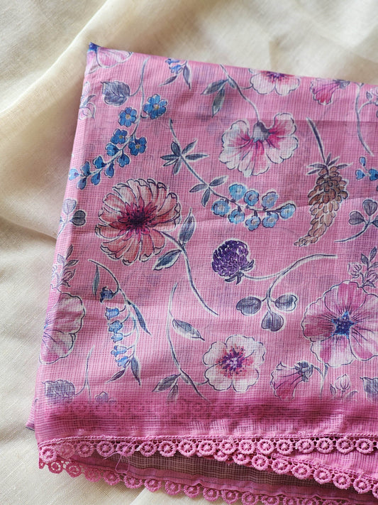 Pink Kota Silk Saree