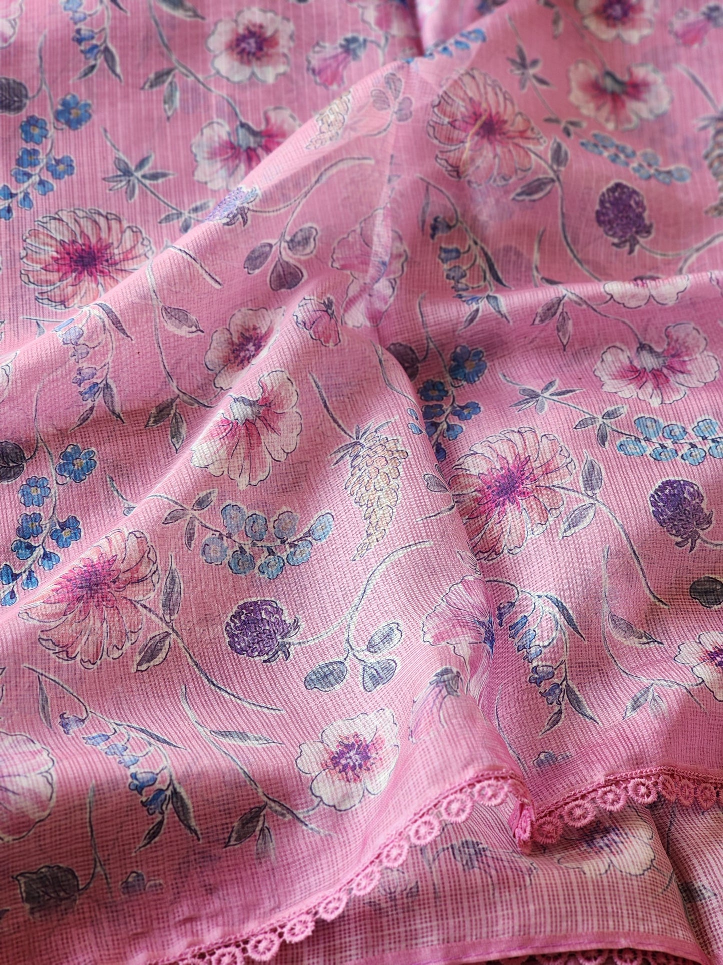 Pink Kota Silk Saree