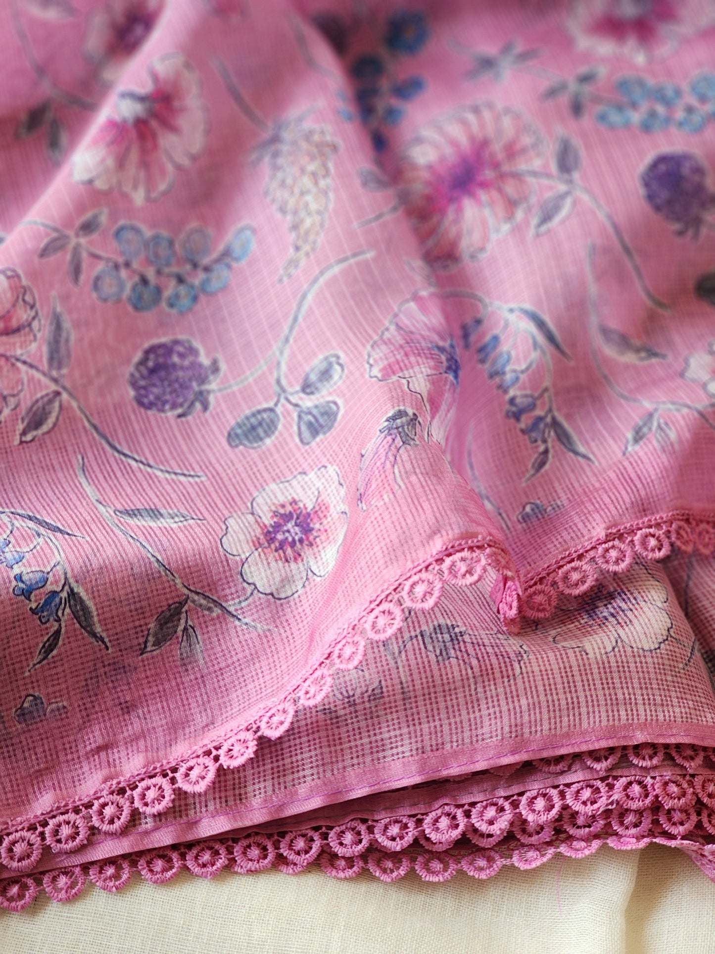 Pink Kota Silk Saree