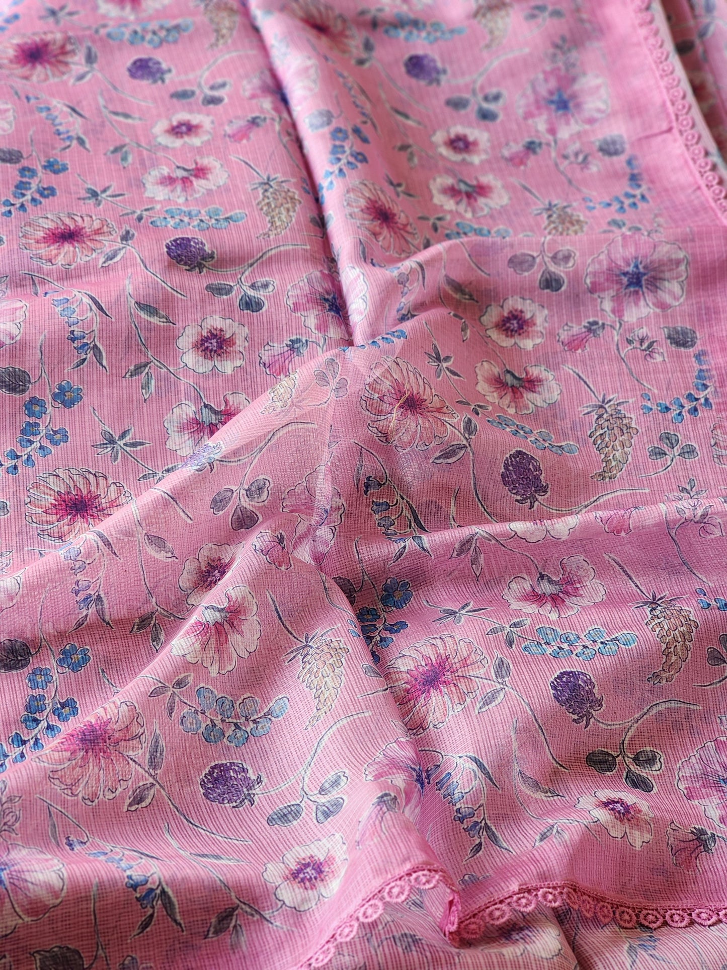 Pink Kota Silk Saree
