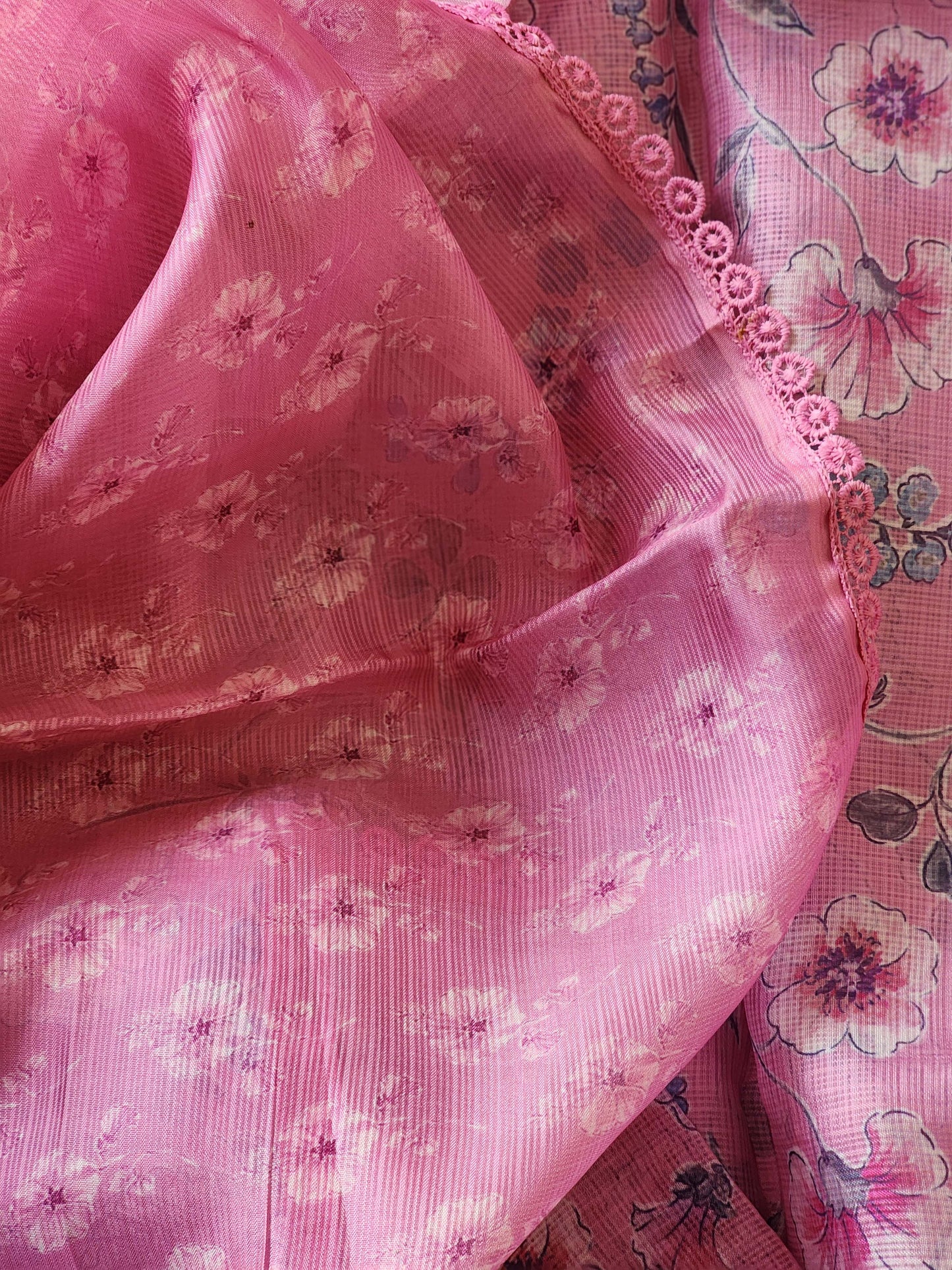 Pink Kota Silk Saree