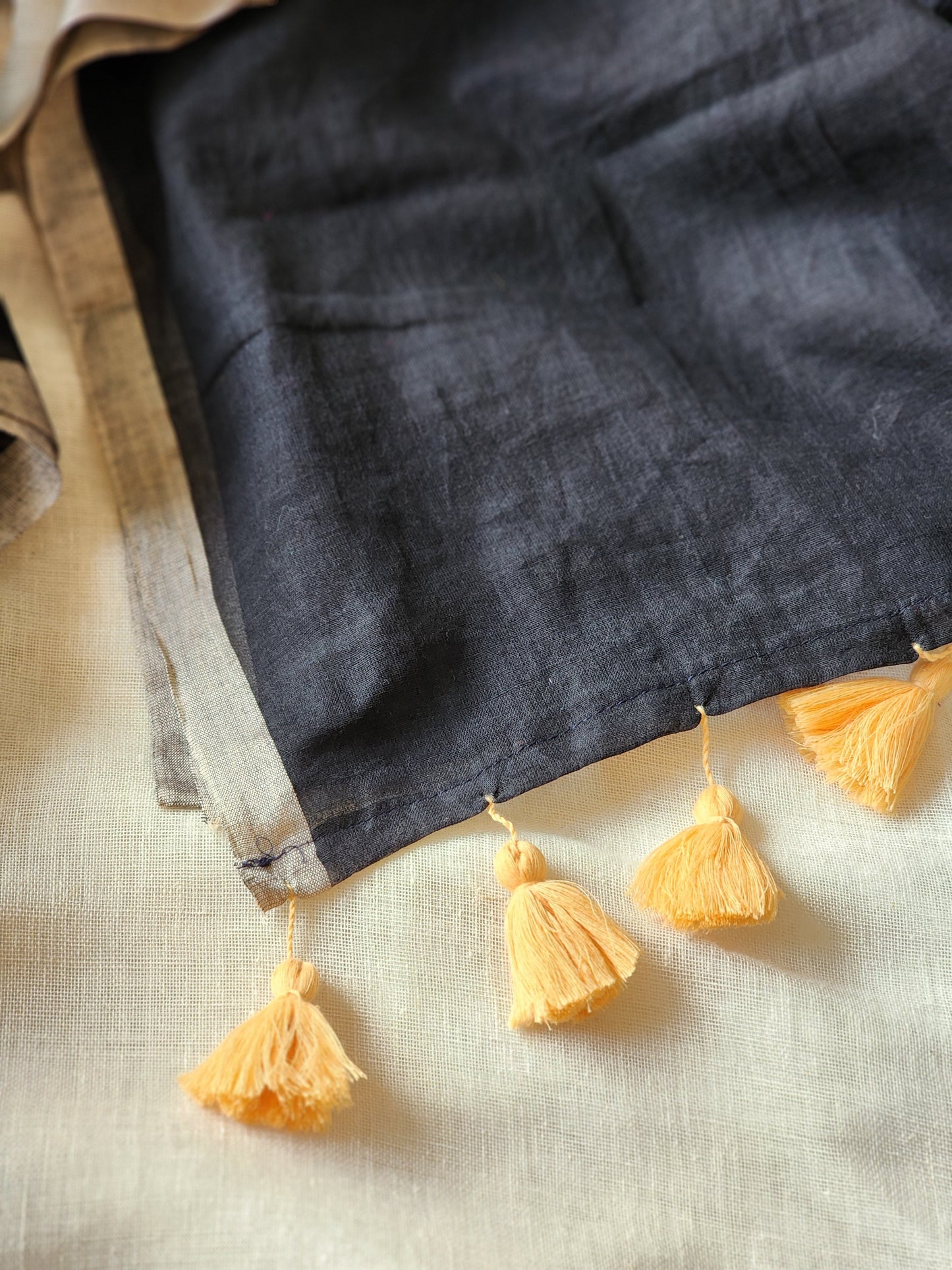 Black mulmul cotton saree