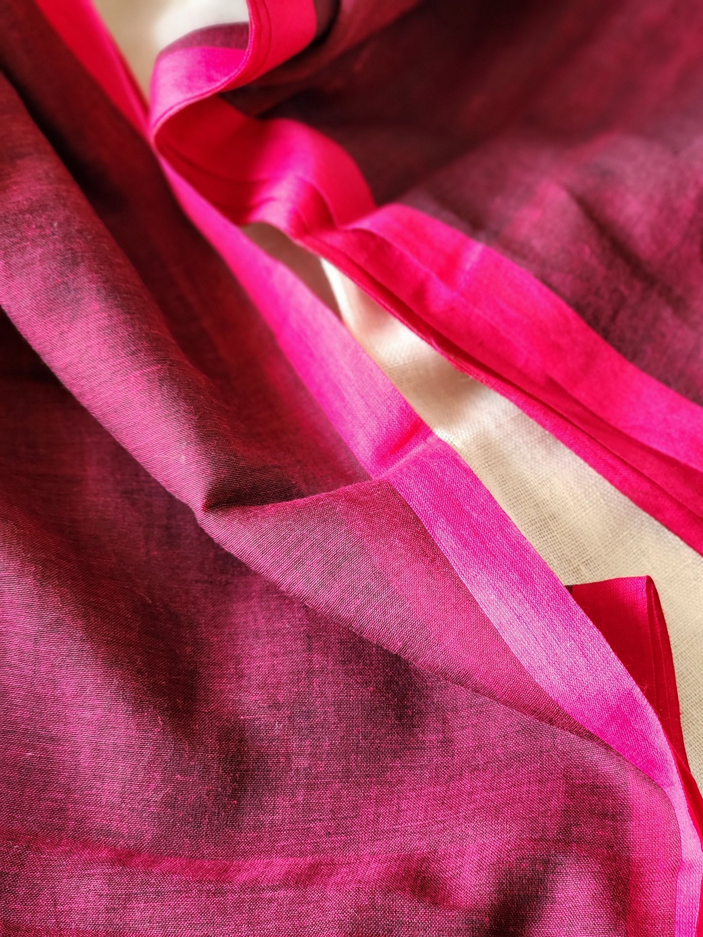 Purple mulmul cotton saree