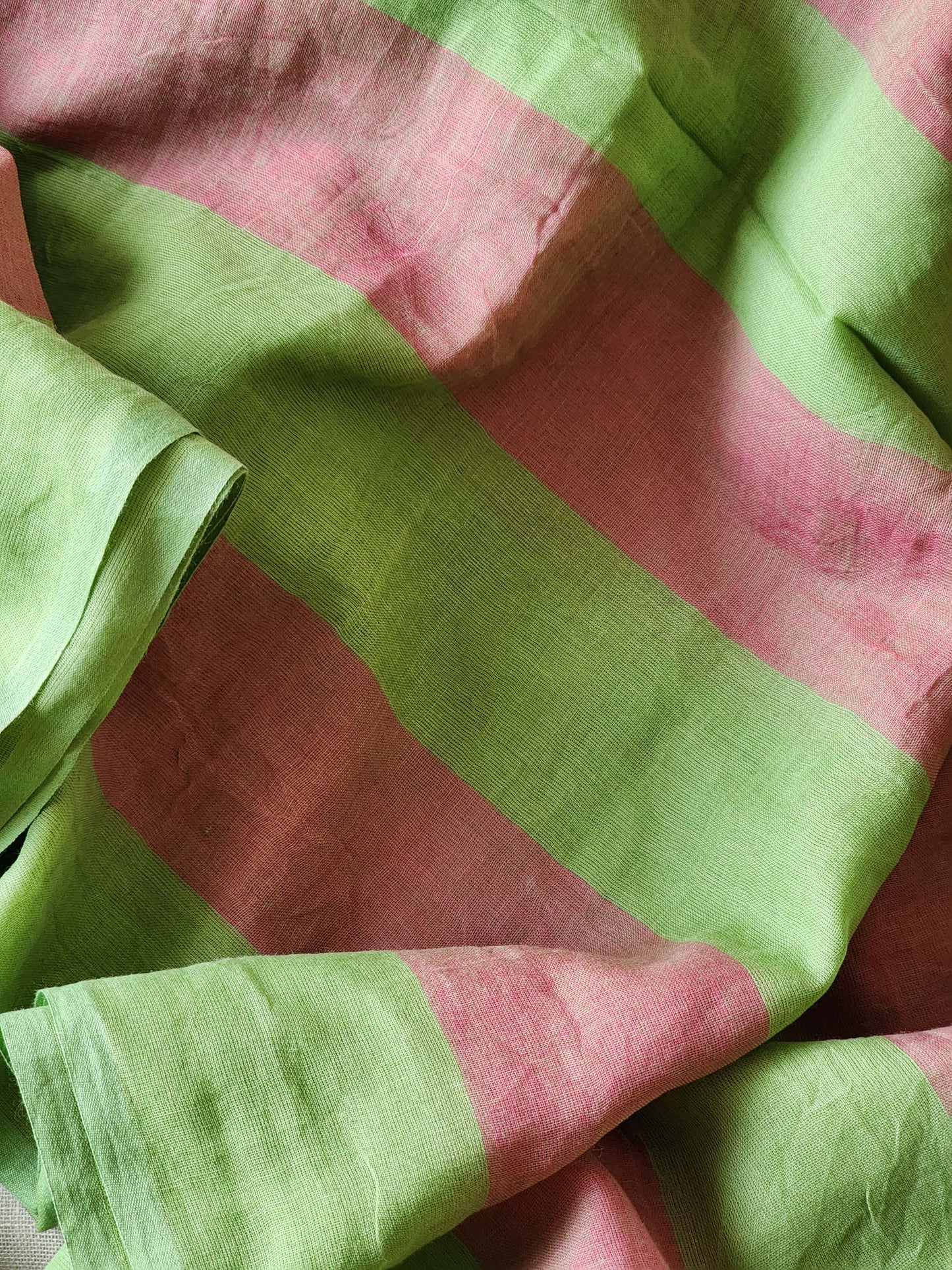 Green & Pink Cotton Saree