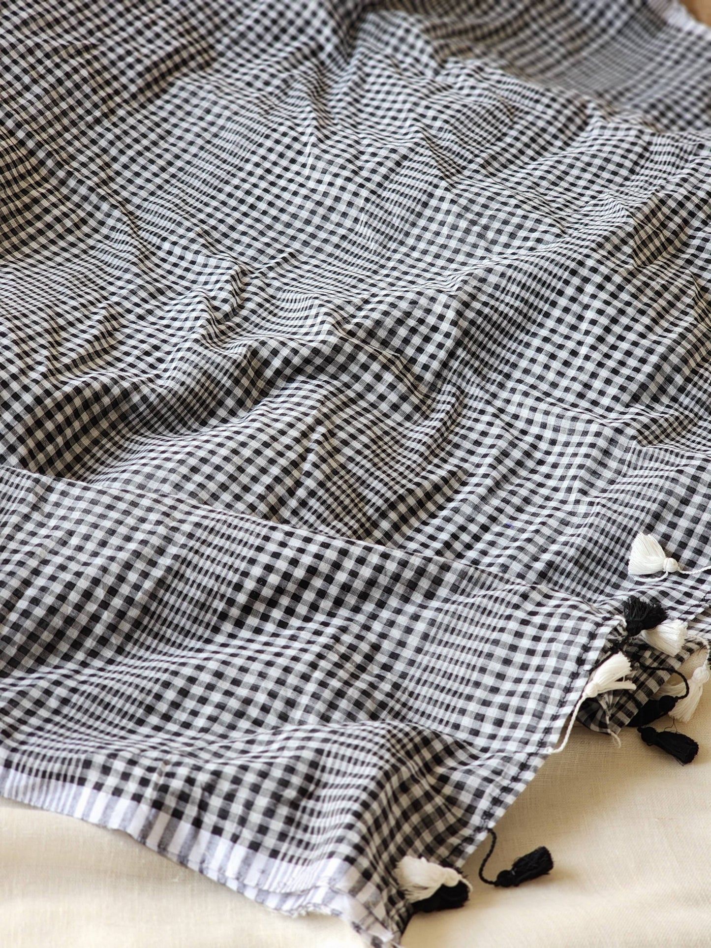 Black Cotton Handloom Saree