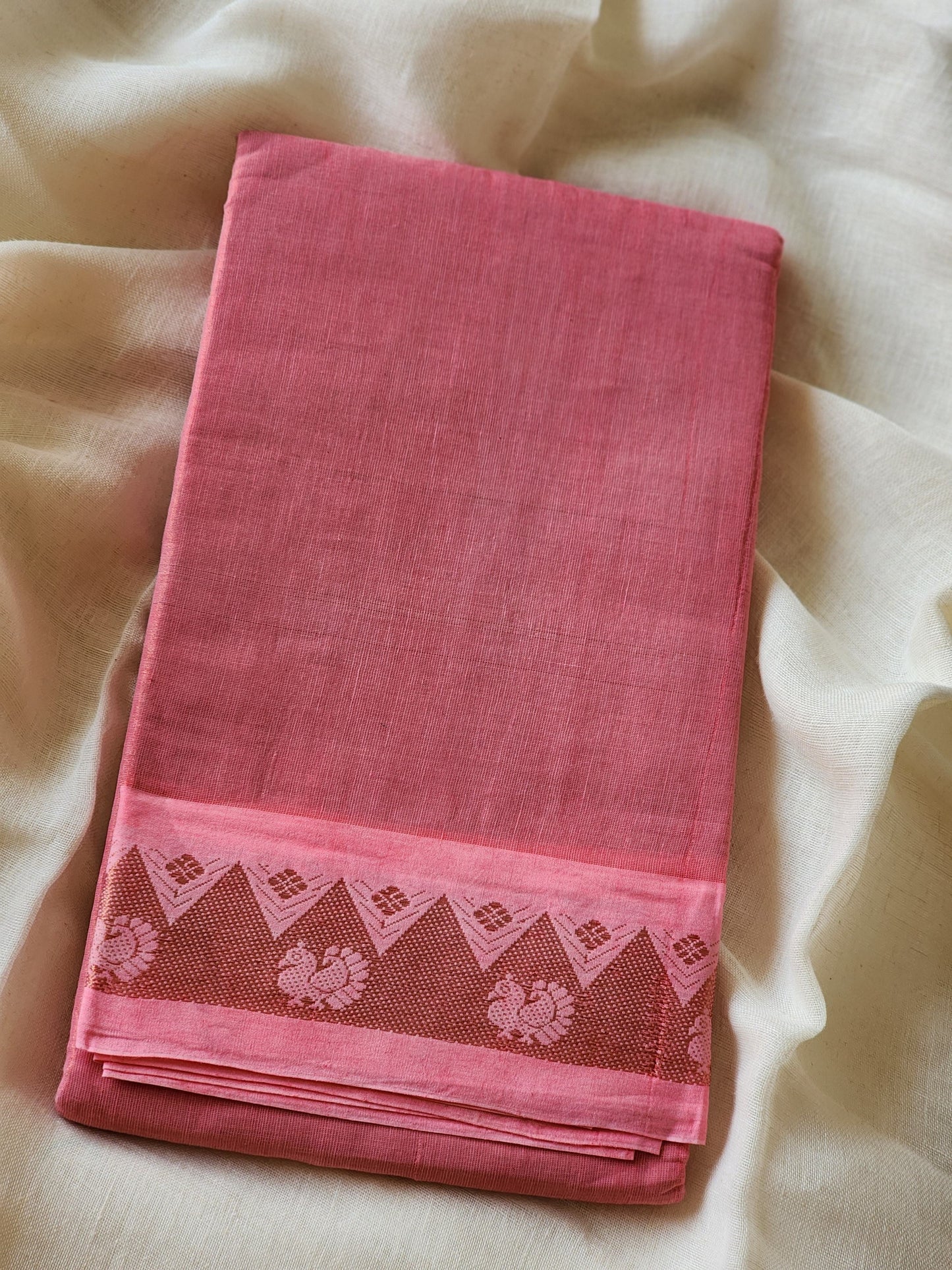 Pink sungudi cotton tissue saree