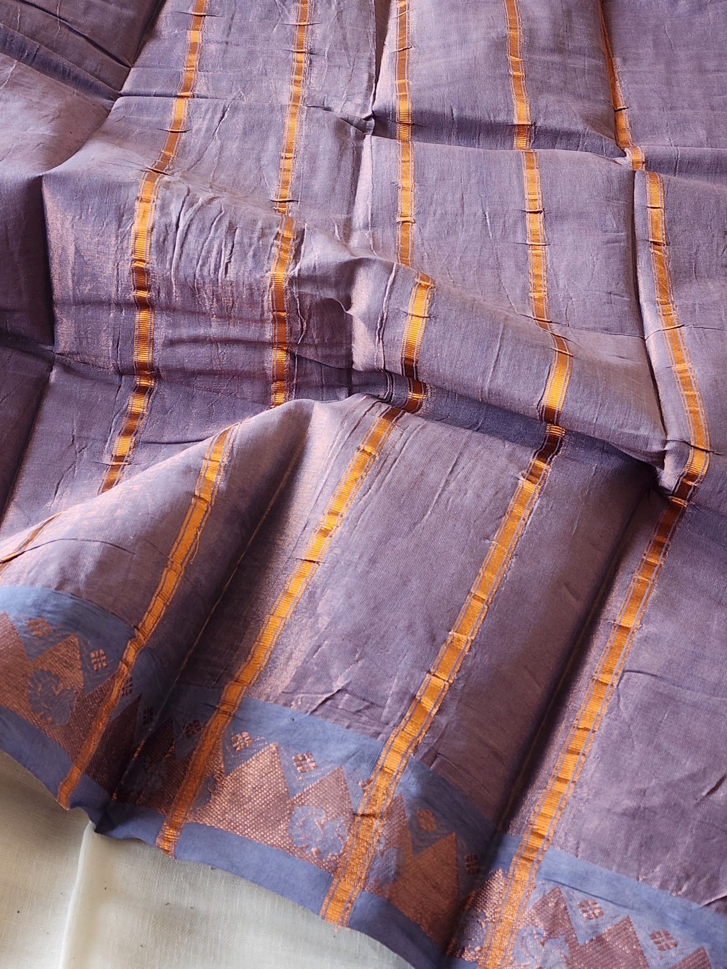 Purple sungudi cotton tissue saree