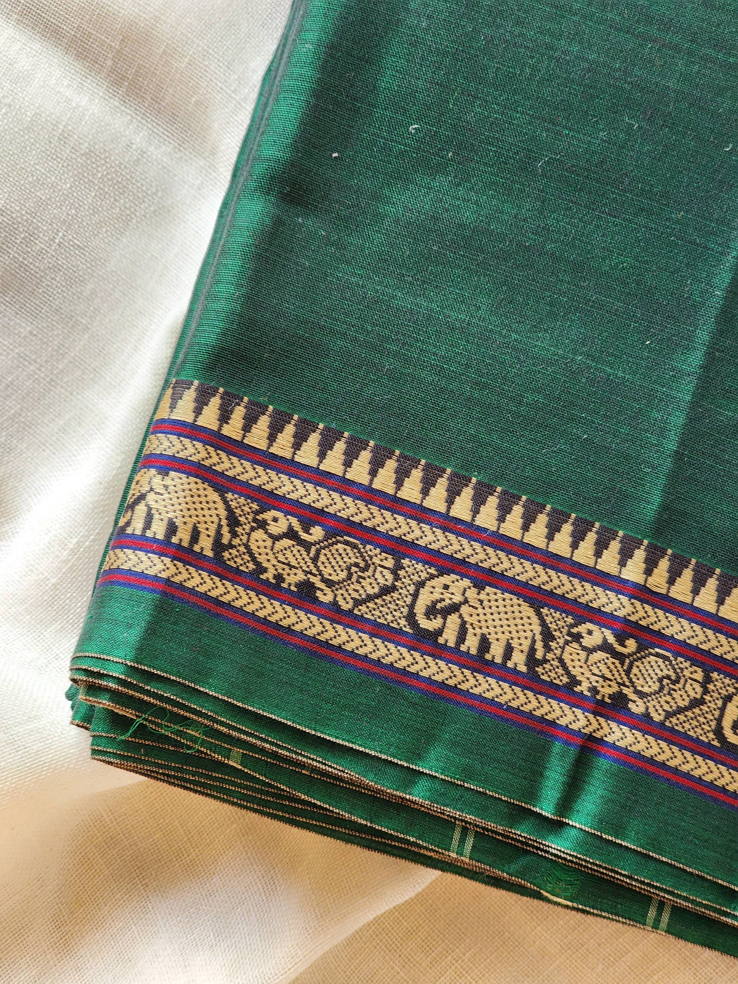 Green narayanpet cotton saree