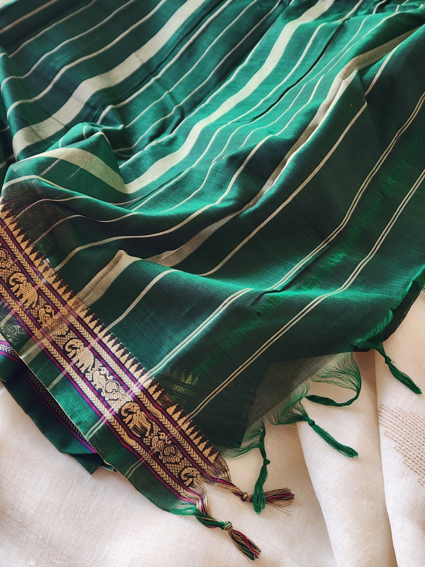 Green narayanpet cotton saree
