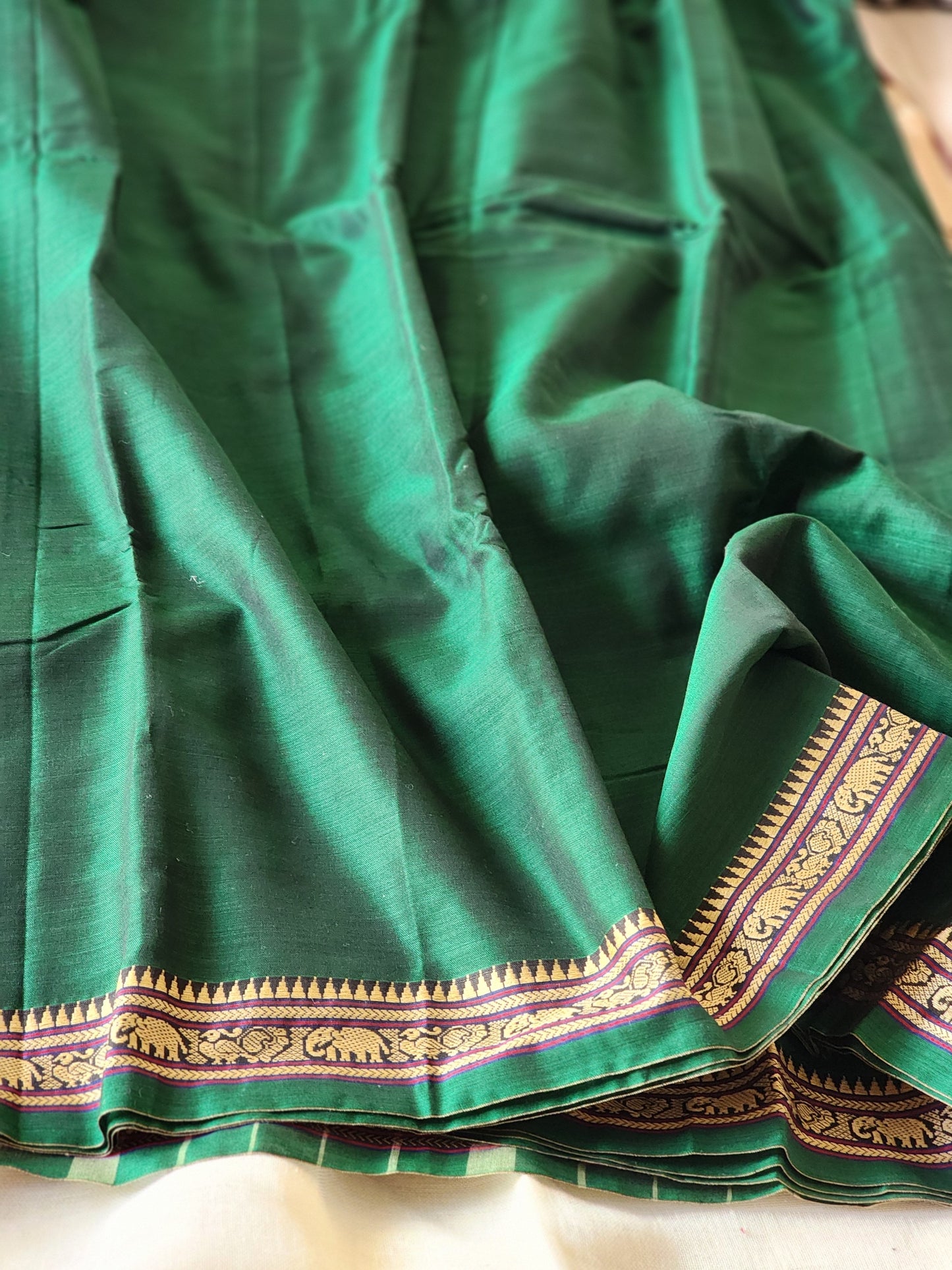 Green narayanpet cotton saree