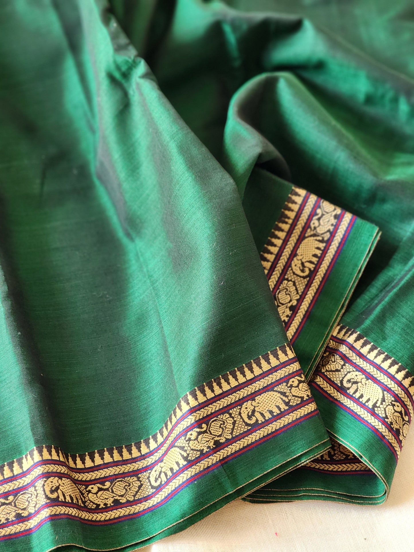 Green narayanpet cotton saree