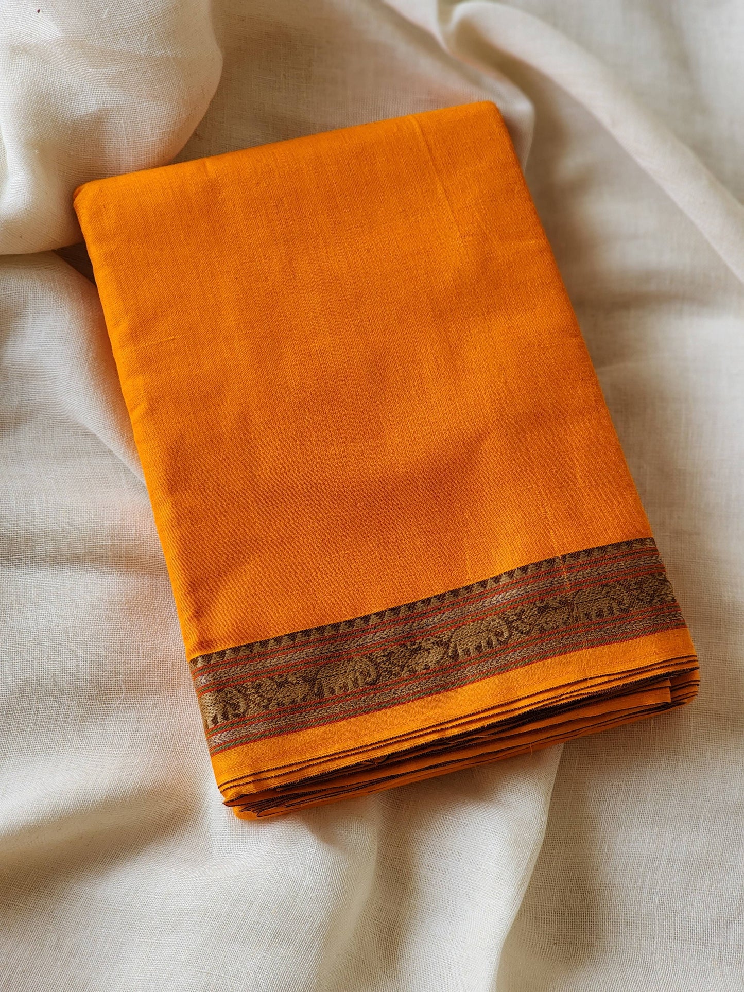 Yellow narayanpet cotton saree