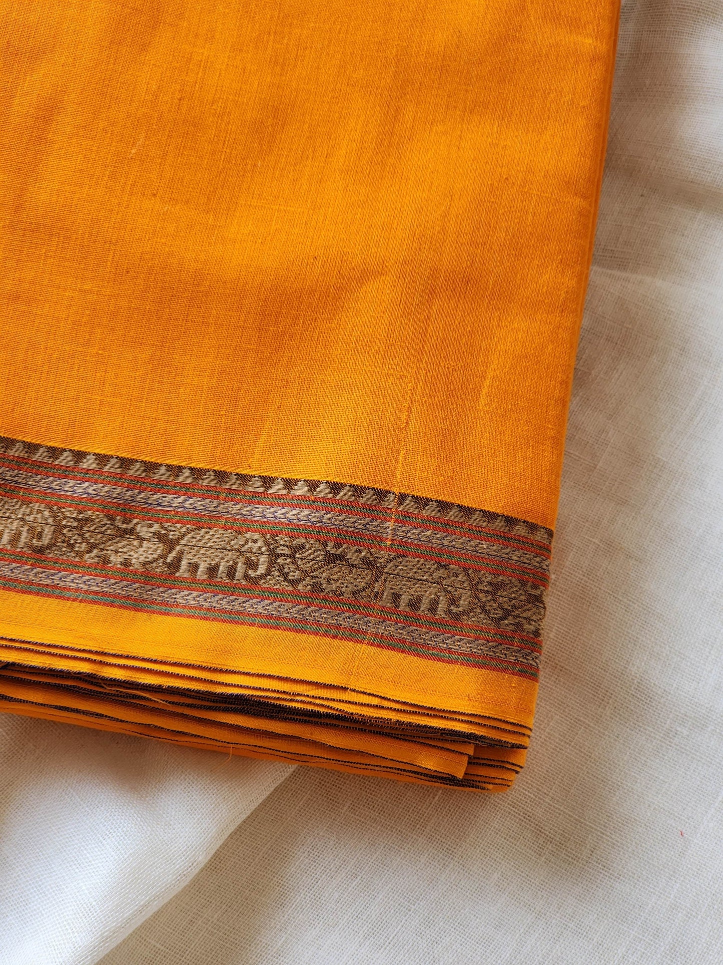 Yellow narayanpet cotton saree