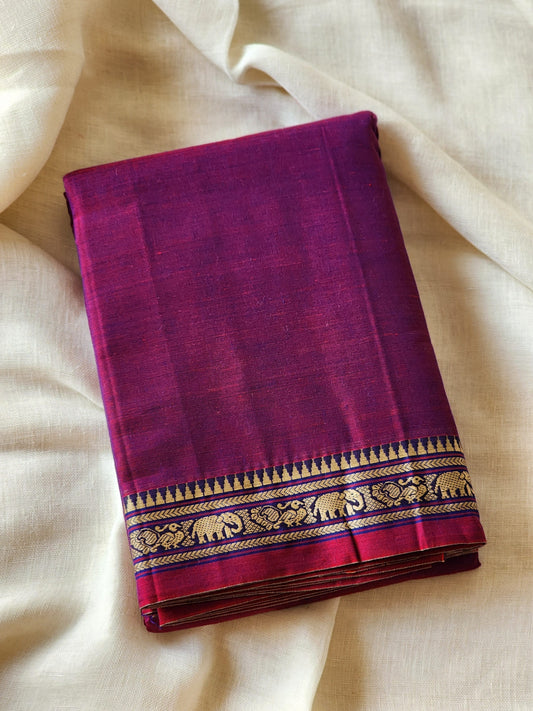 Purple narayanpet cotton saree