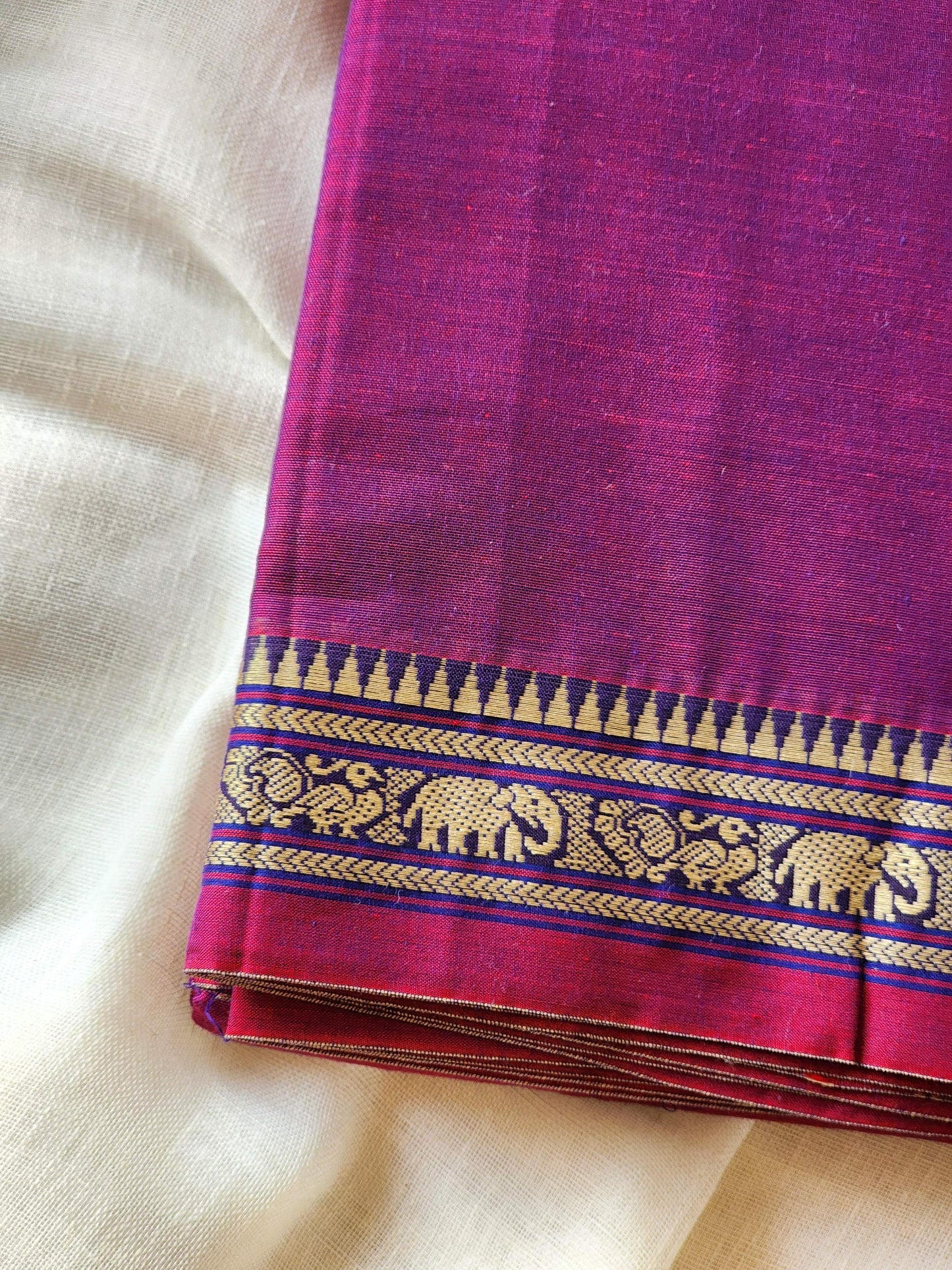 Purple narayanpet cotton saree