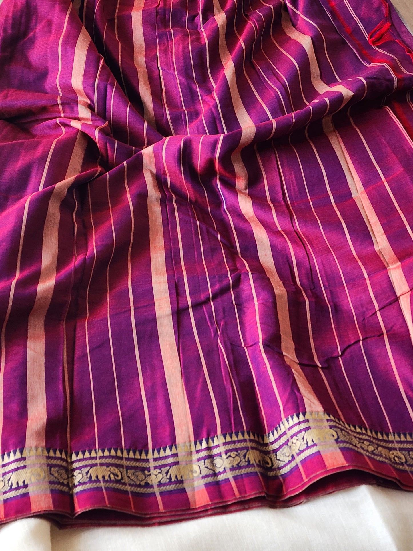 Purple narayanpet cotton saree
