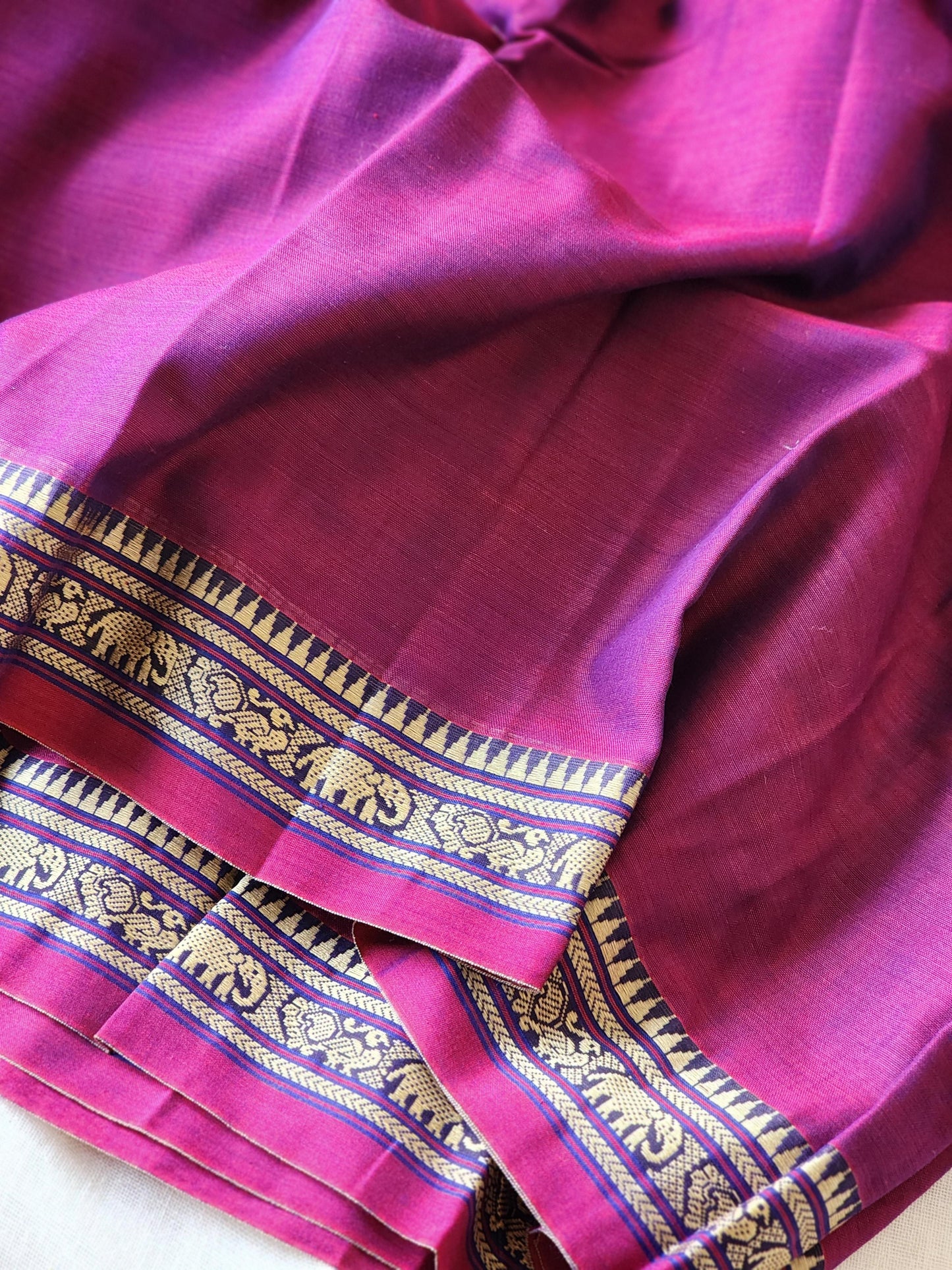 Purple narayanpet cotton saree