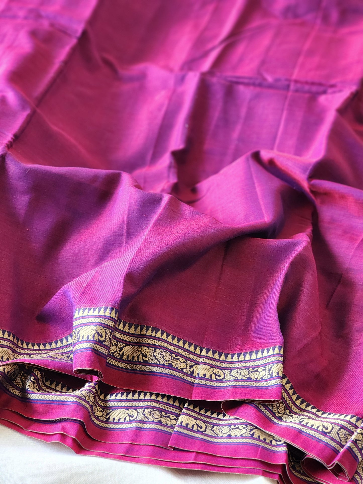 Purple narayanpet cotton saree