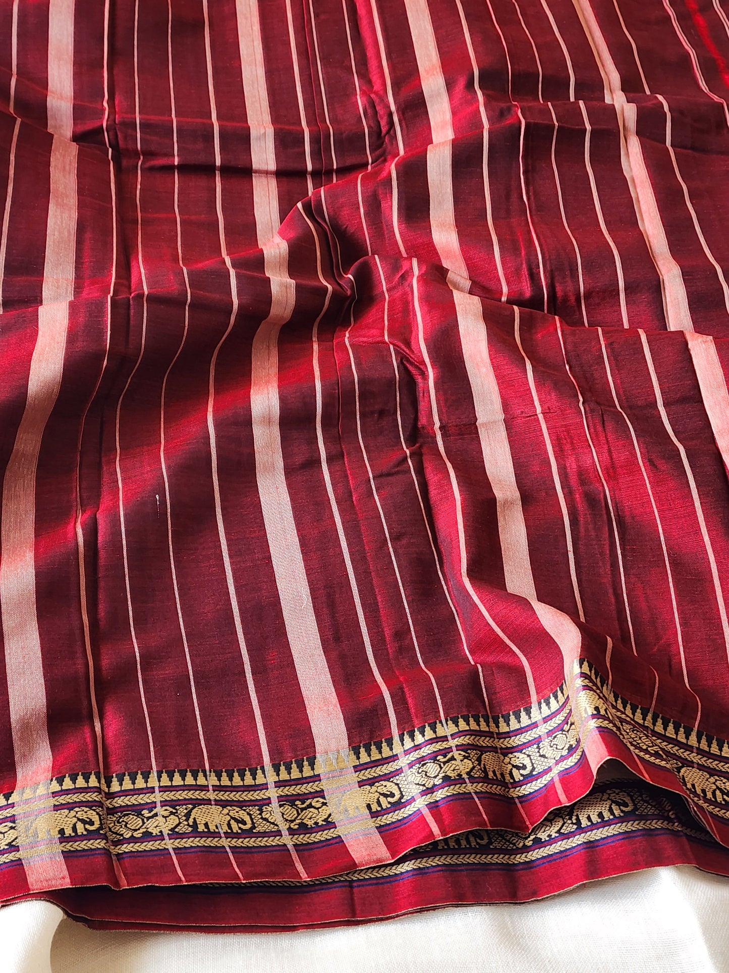 Maroon narayanpet cotton saree
