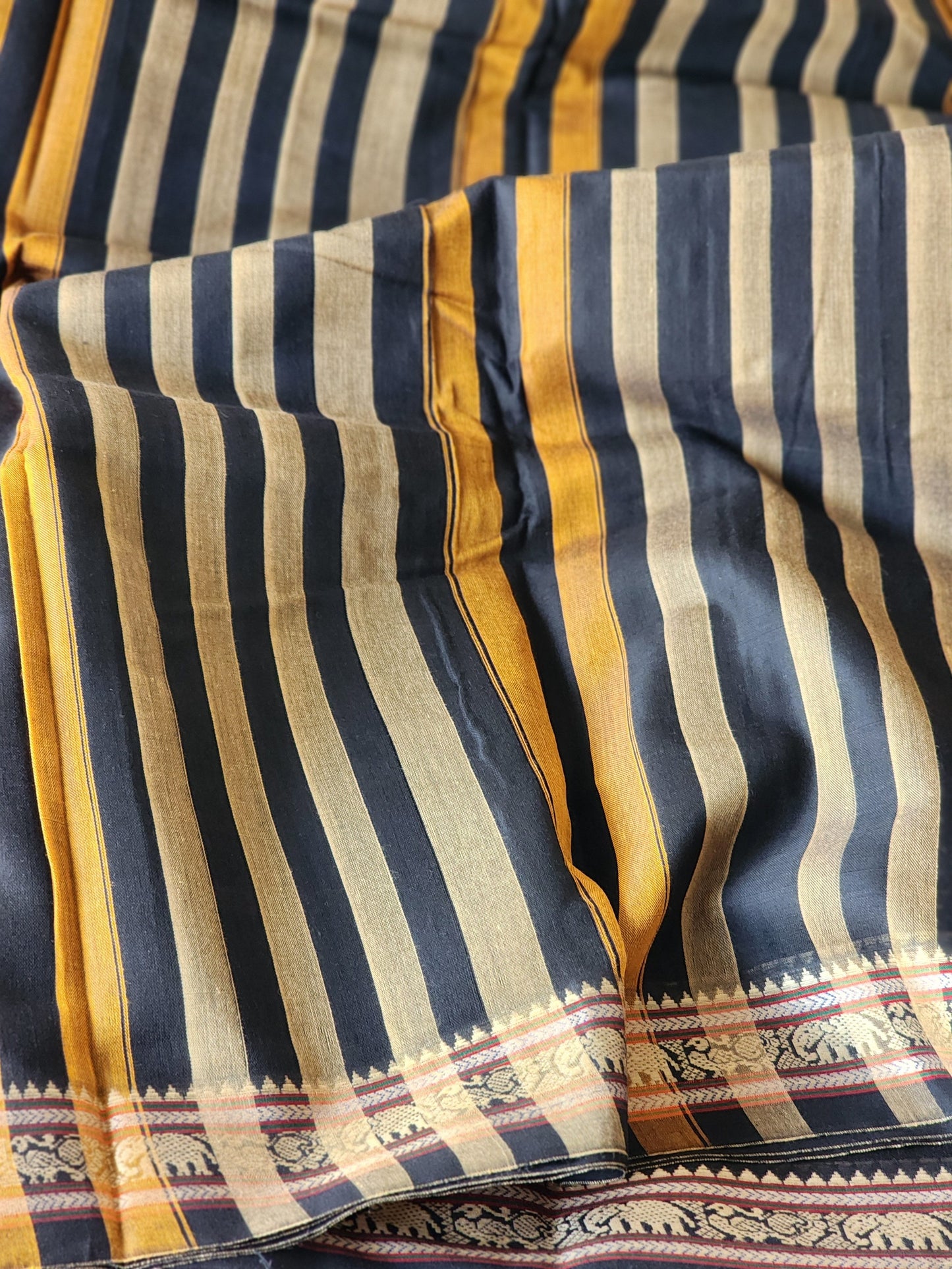 Black narayanpet cotton saree