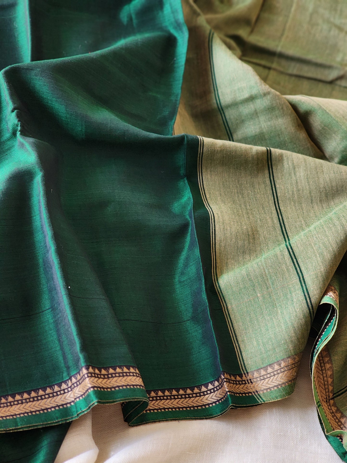 Green narayanpet cotton saree