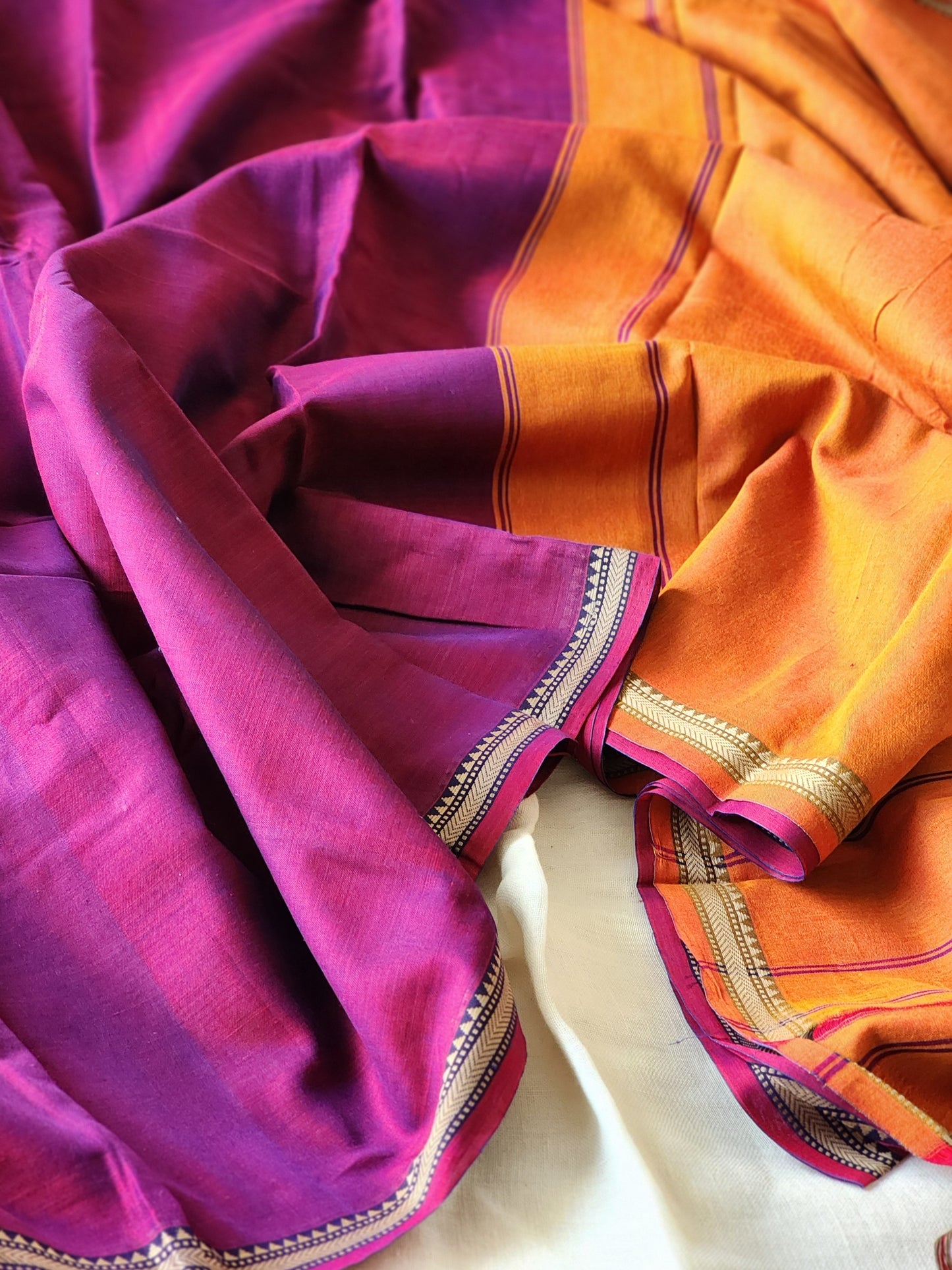 Purple narayanpet cotton saree