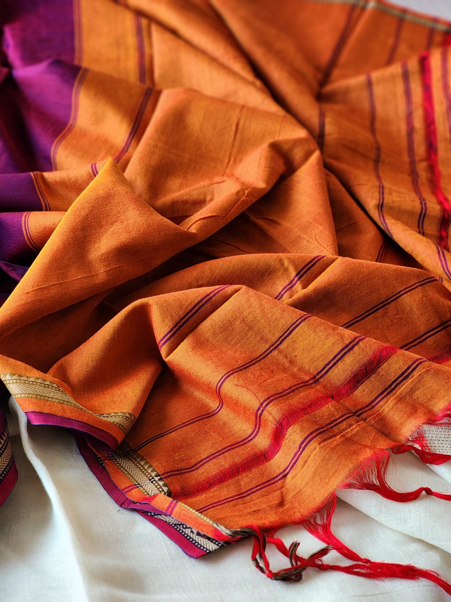 Purple narayanpet cotton saree