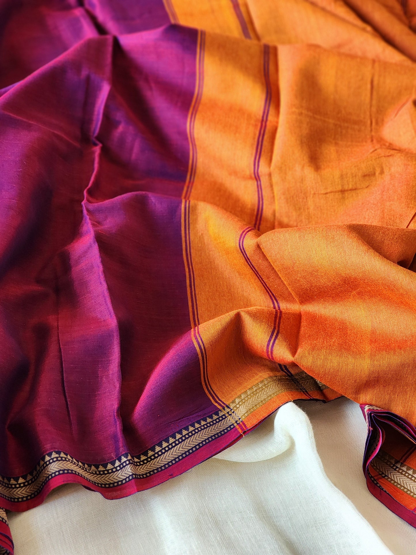 Purple narayanpet cotton saree