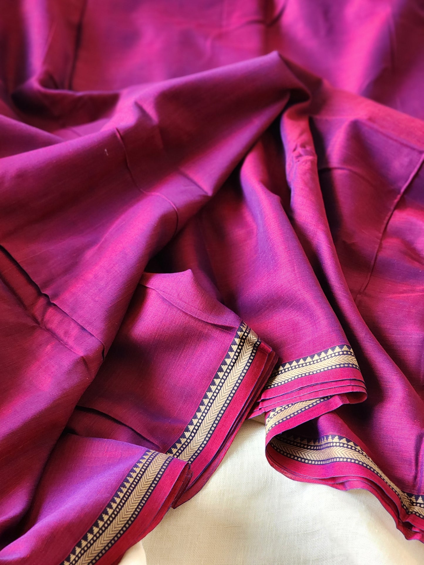 Purple narayanpet cotton saree