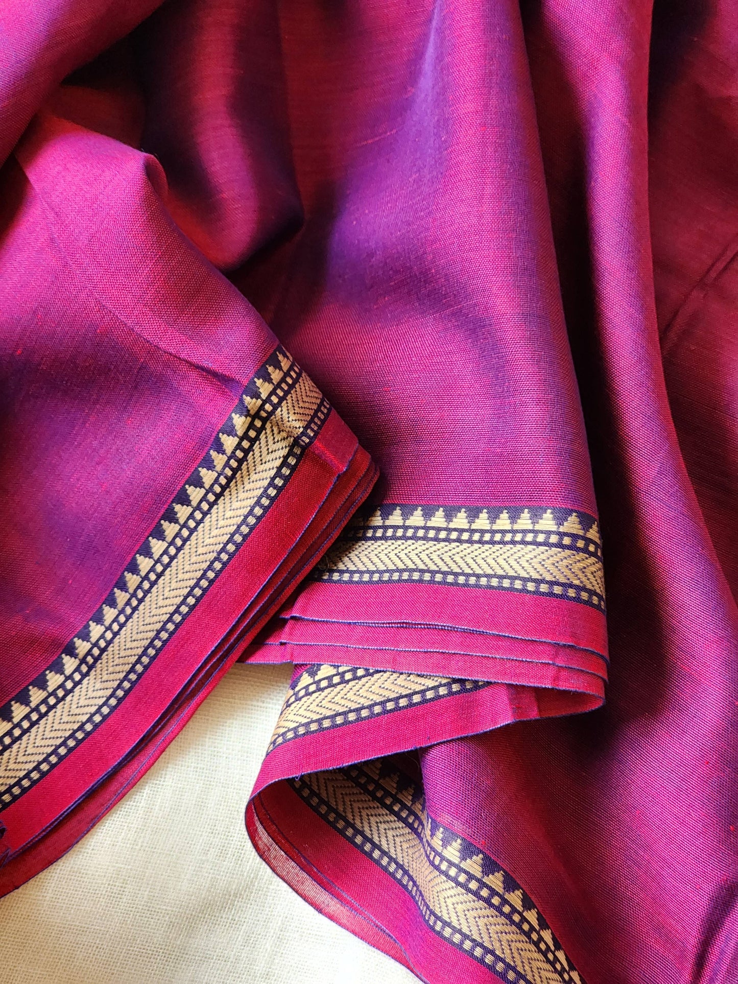 Purple narayanpet cotton saree