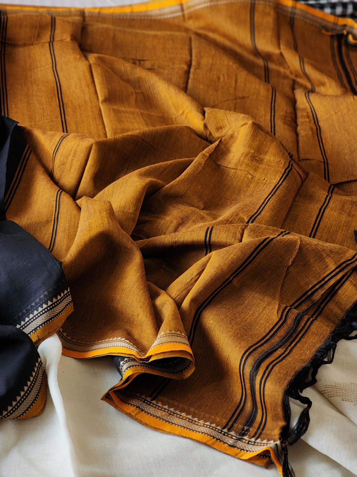 Black narayanpet cotton saree