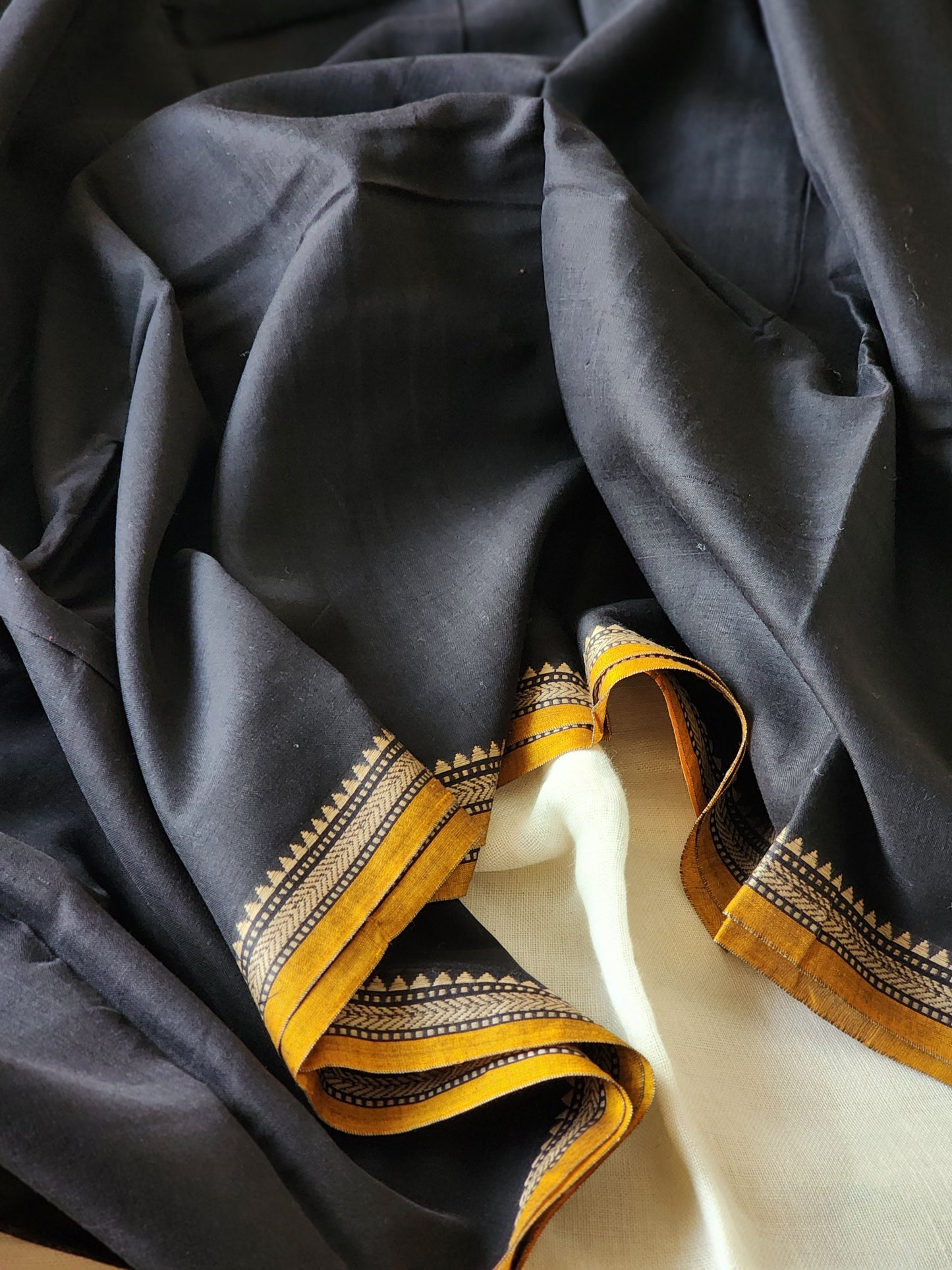 Black narayanpet cotton saree