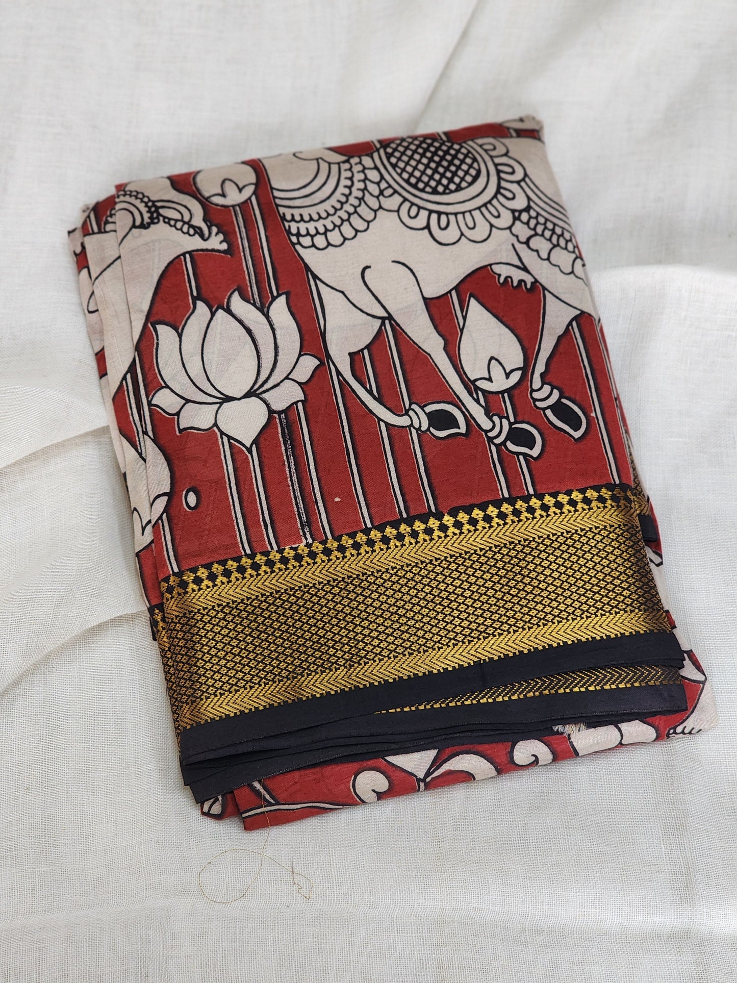 Red Kalamkari Silk Saree