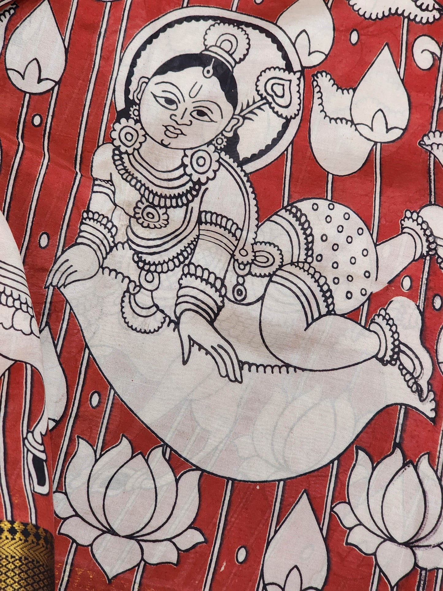 Red Kalamkari Silk Saree